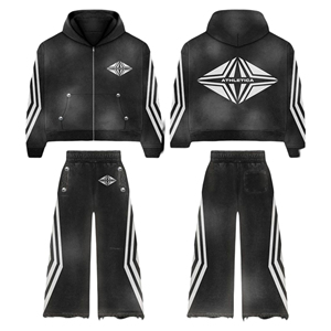 Conjunto Deportivo de Dos Piezas para Hombre, Estilo Jogger, Lavado Ácido, Talla Grande, Invierno 2026, Logotipo Personalizado al por Mayor, Sudadera Lisa, Chándal Vintage - Product Image 1