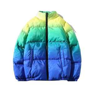 Unisex <b>Lightweight</b> Plus Size Winter Puffer <b>Jacket</b> <b>Men</b> Women's Stand Gradient Color Quilted Insulated Coat for Outdoor Warmth - Product Image 4