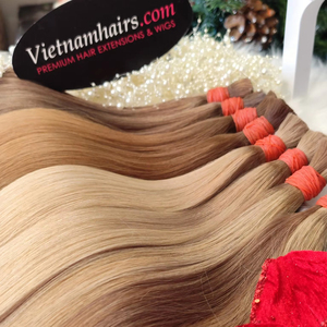 Extensiones de cabello virgen vietnamita 100% más vendidas, color claro de alta calidad, cutícula completa, cabello crudo, extremos súper dobles dibujados - Product Image 1