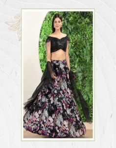 Élégant à la mode indien pakistanais adultes vêtements été Cancan toile Patta Lehenga Choli Double paillettes broderie travail - Product Image 1