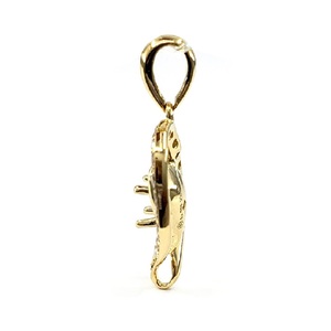 Pendentif Classique en Or Jaune Massif 18 carats avec Diamant Véritable Semi-Monté, Production Rapide, Haute Qualité, Spécialisé Bijoux, Cadeau Idéal pour Femme - Product Image 2