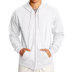 Sweat à capuche de haute qualité personnalisé 100% coton à double fermeture éclair Sweat à capuche streetwear pour homme avec impression puff et impression sérigraphique lourd - Product Image 3