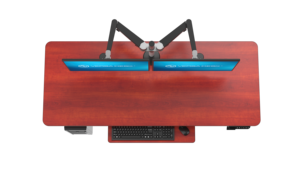 Versadesk powerlift chuyển đổi chiều cao có thể điều chỉnh Ergonomic bằng gỗ kim loại máy tính bàn đứng điện Lift Cherry kết thúc - Product Image 5