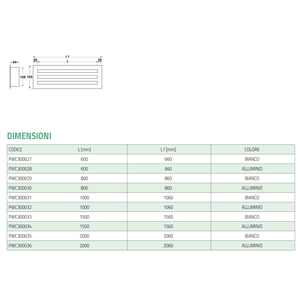 Difusor Lineal Tecnosystemi con Amortiguador de 3 Ranuras, Aluminio Anodizado L.800 PWC300030, Rejilla y Embellecedor - Product Image 4