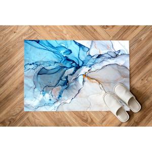 Alfombra con Estampado de Mármol Gris y Azul - Decoración Moderna de Lujo para el Hogar, Alfombra de Terciopelo de Lujo - Product Image 4