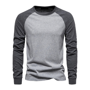 T-shirt à manches longues pour homme, coupe slim, couleur contrastée, 100% coton, logo personnalisé, fabricant OEM, Bangladesh - Product Image 2