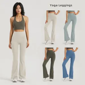 LOLOLULU Tummy Control Workout Pants For Womens High Waist Sports Flare Leggings