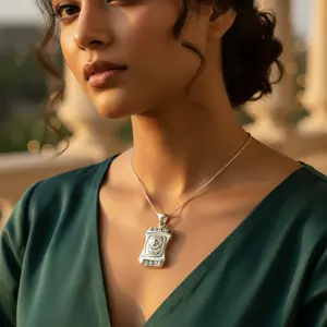 925 Silver Cubic Zirconia <b>Pendant</b> for Men Classic Style Rhodium Plated CZ <b>Pendant</b> with <b>Rose</b> <b>Gold</b> Material Gift - Product Image 1