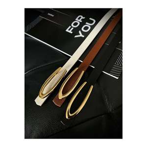 Offre spéciale 3 pièces : ceinture fine à boucle longue pour femme, ceinture pour veste, ceinture pour chemise, ceinture pour robe - Noir-brun-beige - Product Image 2