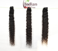 Extensions de cheveux humains naturels non traités, double trame, vierges Remy, aspect 100% naturel, couleur noire, bouclés, en paquet de 8 à 32 pouces