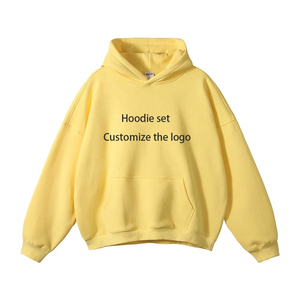 Sudaderas con capucha de gran tamaño de algodón con hombros caídos de 350GSM al por mayor para hombre, sudaderas de lana de peso pesado con serigrafía personalizada para invierno - Product Image 6
