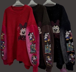 Robe de rue Y2K pour femme, fabriquée sur mesure, entièrement zippée, en tricot doublé, écologique, en molleton bouclé, effet vieilli, broderie de dessin animé - Product Image 3