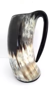 Tasse unique en corne de Viking faite à la main 100% authentique tasse en corne de boeuf de qualité alimentaire de style médiéval Beer Mead par l'artisanat en croissant - Product Image 3