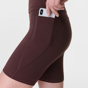 Shorts Deportivos de Cintura Alta para Mujer, Sin Costuras, Personalizados, con Bolsillo Lateral, Cintura Elástica, Transpirables y Cómodos - Product Image 2