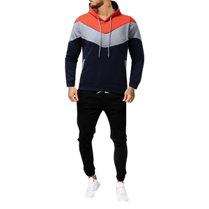 Conjunto de chándal de algodón estampado con capucha informal de invierno para hombre con logotipo personalizado ropa deportiva transpirable de secado rápido - Product Image 2