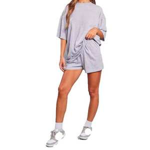 Vêtements d'été pour femmes en gros, haut ample uni et short, ensembles de vêtements de détente 2 pièces, survêtements et ensembles de survêtement pour femmes - Product Image 3