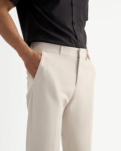 Pantalones medios rectos informales de negocios formales de poliéster/algodón tejido ligero para hombre, tamaño personalizado, rutina Vietnam, antibolitas - Product Image 3