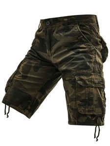 Casual Loose-Fit Camouflage Cargo <b>Shorts</b> for Men with Elastic Waist High-Quality Material Perfect for <b>Travel</b> and Everyday Wear - Product Image 4