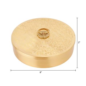 Boîte à chapati en laiton durable pour hôtel et restaurant, forme ronde, articles ménagers et de cuisine, récipient de stockage alimentaire, boîte à casseroles, best-seller - Product Image 3