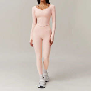 Ropa de Yoga y Fitness al por Mayor, Conjunto Deportivo de 3 Piezas sin Costuras para Mujer, Impresión de Logotipo, Conjunto de Yoga para Entrenamiento, Trotar y Yoga - Product Image 4