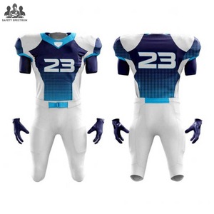 Concevez votre propre uniforme de football américain personnalisable, ensembles 100% polyester respirants, séchage rapide, protection UV, maillot et short - Product Image 2