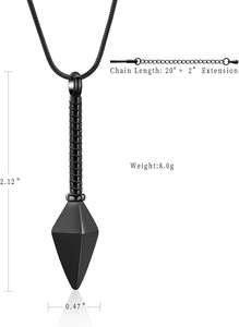 Modern Black Fashion Steel Spear <b>Pendant</b> Urn Necklace Custom Size <b>Ashes</b> Memorial Cremation Jewelry <b>for</b> Men and Women - Product Image 2