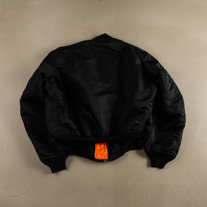 Blouson Bomber d'Hiver en Satin Noir Jet Imperméable Coupe-Vent - Vente en Gros à Prix Raisonnables Coupe Classique avec Bordures Assorties - Product Image 4