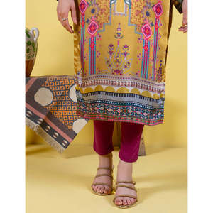 JJALIA Women's Silk <b>Printed</b> Shirt Floral Embroidered Long Length Loose Fit Available in XL <b>Large</b> for Autumn Spring Fall Seasons - Product Image 4