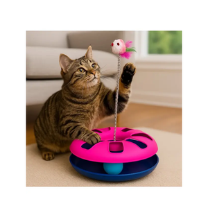 Pet Interactive <b>Track</b> Toy with Spring Mouse and <b>Ball</b> Single Layer - Product Image 1