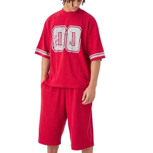 Ensembles courts de haute qualité, nouvelle mode, pour hommes, à bas prix, t-shirt et short, ensembles courts 2 pièces personnalisés avec impression sérigraphique pour hommes - Product Image 1