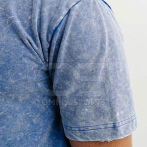 Street Fashion Men 100% Cotton Acid Wash T Shirt Loose Fit Retro Look Top Hombres con estilo Acid Wash T Shirt - Product Image 6