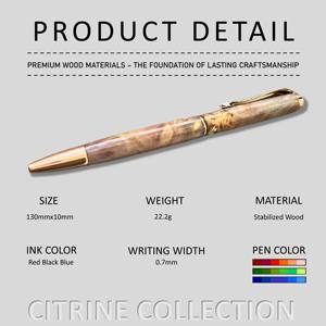 Colección de citrino de lujo Bolígrafo giratorio de madera estabilizado Regalo de negocios de alta calidad hecho a mano - Product Image 2