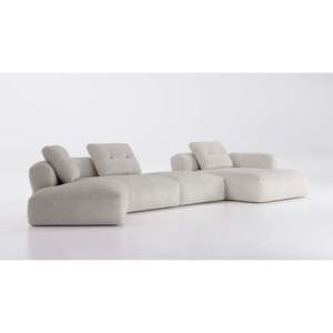 Sengu Bold Cream <b>Sofa</b> Sectional Reclining Living Room Furniture Set with Corner Feature <b>Sponge</b> Filled - Product Image 2