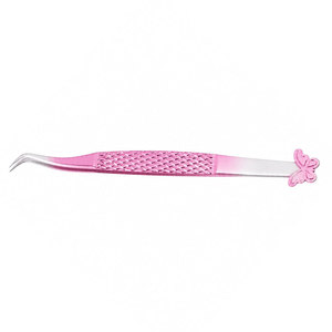 SHEARS BEAUTY แหนบติดขนตาผีเสื้อสีชมพู ปลายเรียบ/หยัก/ฟันปลา สแตนเลสสตีล ป้องกันไฟฟ้าสถิตย์ ทนทาน เครื่องมือความแม่นยำสูงสำหรับ - Product Image 6