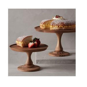 Bois perlé Vente chaude Support à gâteau rond en bois naturel Décoration Support à gâteau en bois rond élégant et élégant Outils - Product Image 2