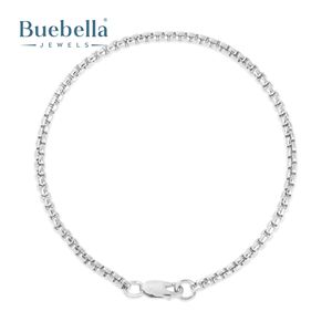 3mm <b>Solid</b> 925 Sterling Silver White <b>Gold</b> Plating High Quality Round Box Bracelet - Product Image 3