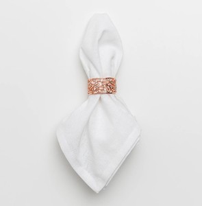 Anneaux de serviette en or rose | Porte-serviettes, lot de 6, rond élégant en métal, célébrations de mariage, dîner, décoration de table - Product Image 1
