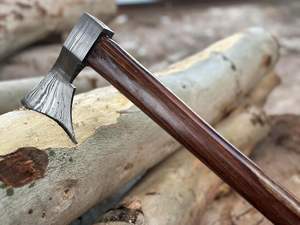 ขวานทำจากคาร์บอนดามัสกัสพร้อมด้ามจับไม้ - Product Image 4