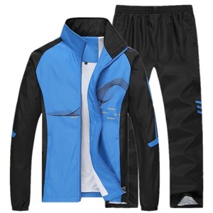 Conjunto de ropa deportiva de nuevo estilo para hombre, traje de entrenamiento físico de poliéster para correr con bolsillo con cremallera a prueba de viento para correr en invierno - Product Image 5