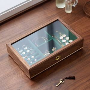 Custom Logo Reusable High Quality <b>Wooden</b> Jewelry <b>Box</b> Engraved <b>Watches</b> Occasions Christmas Thanksgiving Valentine's Day New Year - Product Image 2
