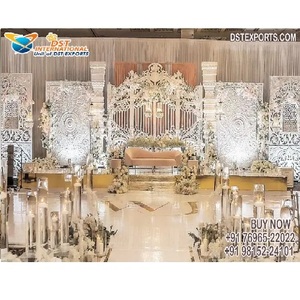 Decoración de Escenario para Bodas Estilo Victoriano, Arco de Boda Canadiense, Marco de Fondo para Escenario, Decoración de Escenario con Tema Blanco para Bodas Árabes, Reino Unido - Product Image 1