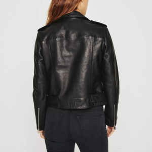 Diseño personalizado 2024 chaqueta de cuero de mujer de la mejor calidad Casual Slim fit transpirable cómodo cuero mujer chaqueta de moda - Product Image 5