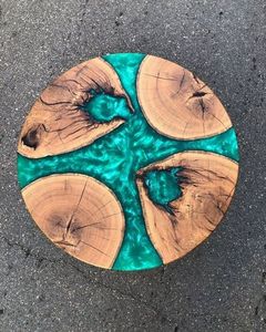 Latest Look New Design Best <b>Epoxy</b> Resin Acacia Wood Coaster Handmade Wooden Drink Tea Coaster From India - Product Image 4