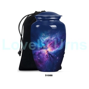 Gran oferta de urna para adultos de cremación de galaxias de aluminio grande para cenizas humanas con bolsa de terciopelo gratis - Product Image 2