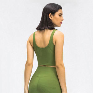 Hot Sale Women Sports Bra Compression Breathable High Solid Color Sleeveless Women Sports Bra Made in Pakistan - Product Image 2