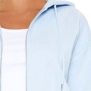 ชุดเสื้อฮู้ดคอตตอนพิมพ์ลายพัฟขนแกะคอตตอนชุดครอปท็อปเสื้อมีฮู้ดแบบรูดซิปสำหรับผู้หญิง - Product Image 4