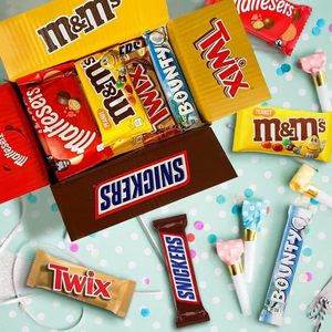 Mixed Bulk Chocolate Box, M&M's Peanuts, Snickers, Twix, Maltesers, Bounty, 1.4kg - 30 Full-Size- Milk Chocolate <b>Bars</b> & Bags - Product Image 3