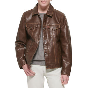 Chaqueta de Cuero Cortavientos de Nuevo Estilo para Hombre, Chaqueta de Tela Impermeable de Longitud Larga a la Moda, Chaqueta al por Mayor para Hombre - Product Image 1