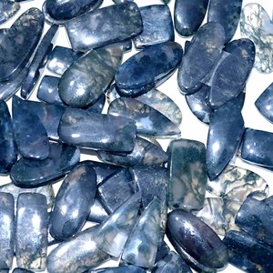 Par de piedras preciosas sueltas de cabujón de ágata musgo natural, mezcla de forma y tamaño, par de piedras preciosas de ágata musgo para uso en la fabricación de joyas - Product Image 3