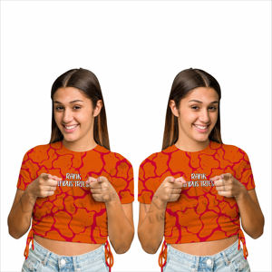 เสื้อครอปท็อปผู้หญิง ผ้าถักเนื้อเรียบ แฟชั่นลำลอง ทรงเข้ารูป - Product Image 1